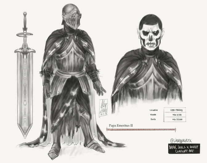 Papa Emeritus II X Dark Souls concept